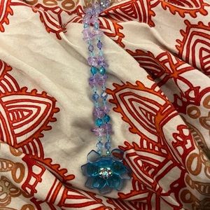 Blue Flower European Bead Necklace
